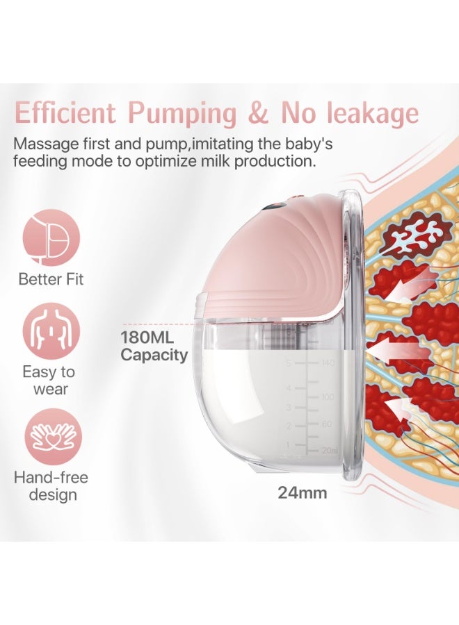 Hands-Free Breast Pump, Wearable Electric Breast Pump, Suitable For Breastfeeding, Equipped With A 24mm Double-Sealed Horn Cover, 3 Modes And 12 Speed Settings, Smart Display, Low Noise (1 Pack) - Image 3
